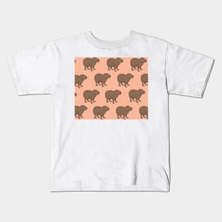 Capybara on Peach Kids T-Shirt